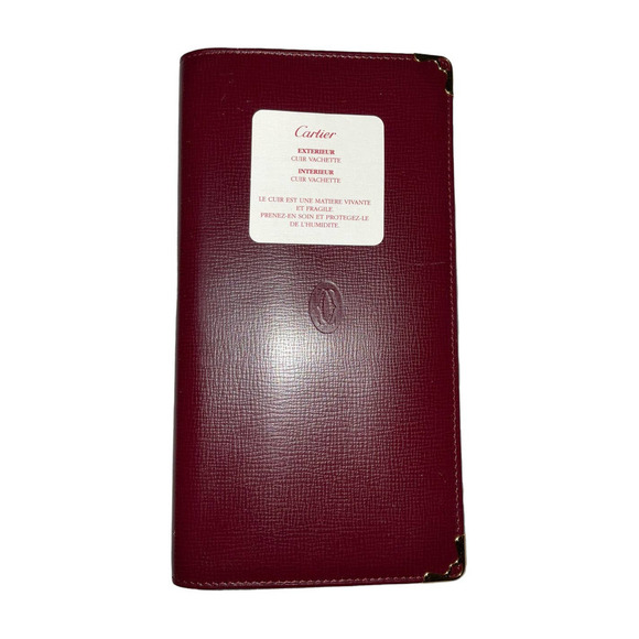 Vintage Cartier Cowhide Leather Credit Card Bifold Wallet NWOT - Picture 1 of 16
